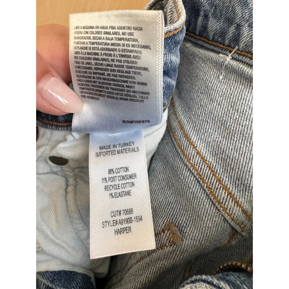 Women's AGOLDE Blue Straight Leg Jeans Size 24 - Picture 4 of 5